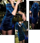 Vestido Azul Veludo