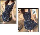 Mini vestido floral marinho