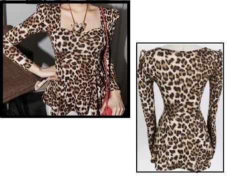 Blusa Decote Princesa Leopardo